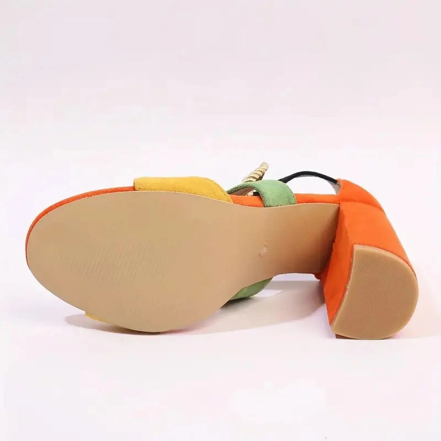 Women’s Multi-Color Cross Strip Lace-Up Block Heels | Elegant & Comfortable - SCSSTORE.PK