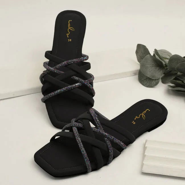 Women’s Cross Strap Flat Slide Slippers – SCS Store