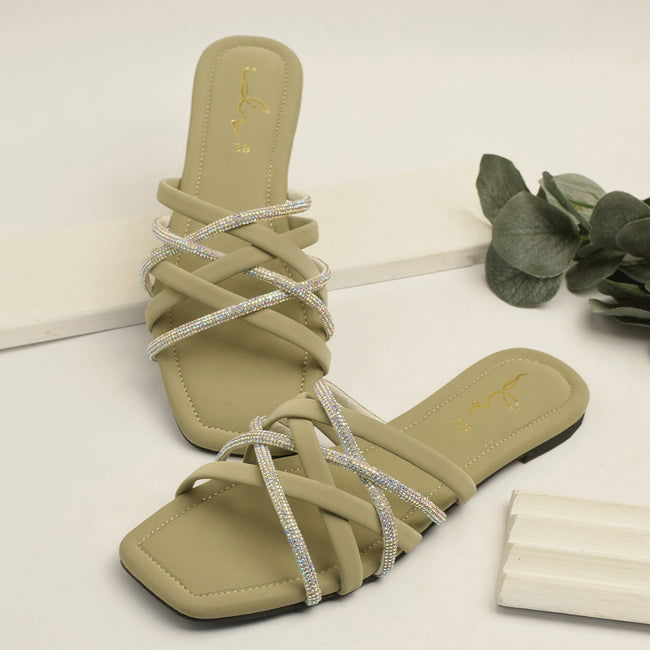 Comfortable Flat Slippers with Crisscross Straps