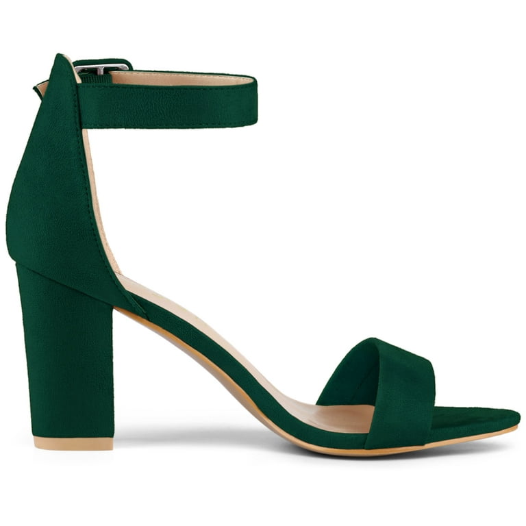 Women’s Amra Block Heel Sandals Pink Green Blue Purple Black Yellow - SCSSTORE.PK
