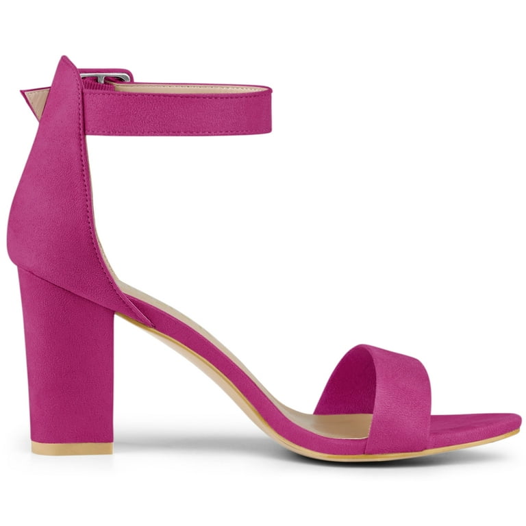 Women’s Amra Block Heel Sandals Pink Green Blue Purple Black Yellow - SCSSTORE.PK