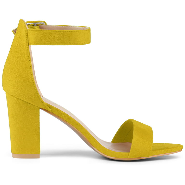 Women’s Amra Block Heel Sandals Pink Green Blue Purple Black Yellow - SCSSTORE.PK