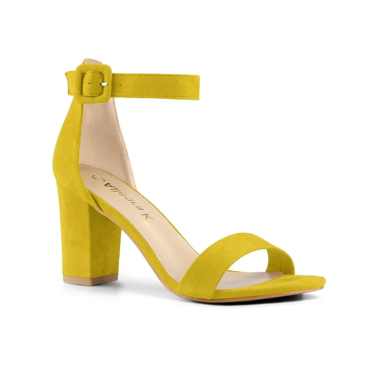 Women’s Amra Block Heel Sandals Pink Green Blue Purple Black Yellow - SCSSTORE.PK