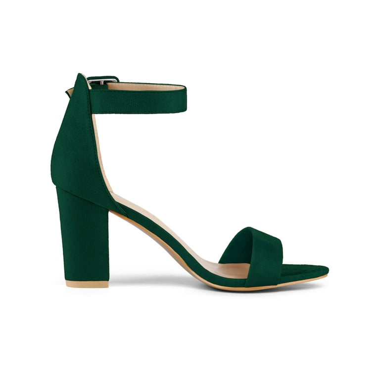 Women’s Amra Block Heel Sandals Pink Green Blue Purple Black Yellow - SCSSTORE.PK
