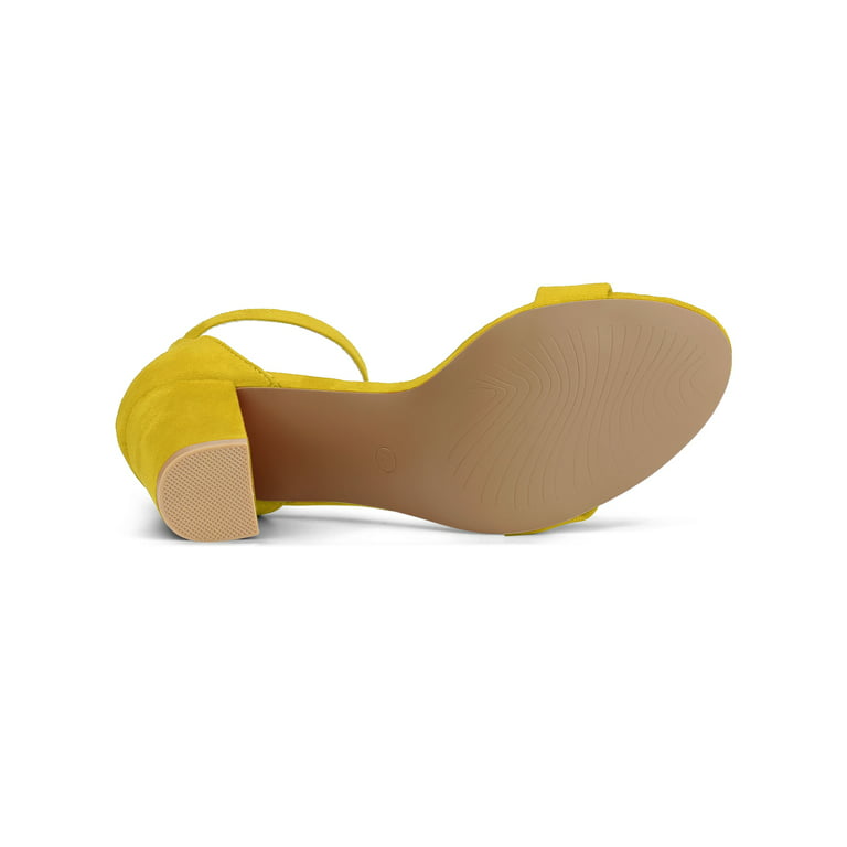 Women’s Amra Block Heel Sandals Pink Green Blue Purple Black Yellow - SCSSTORE.PK