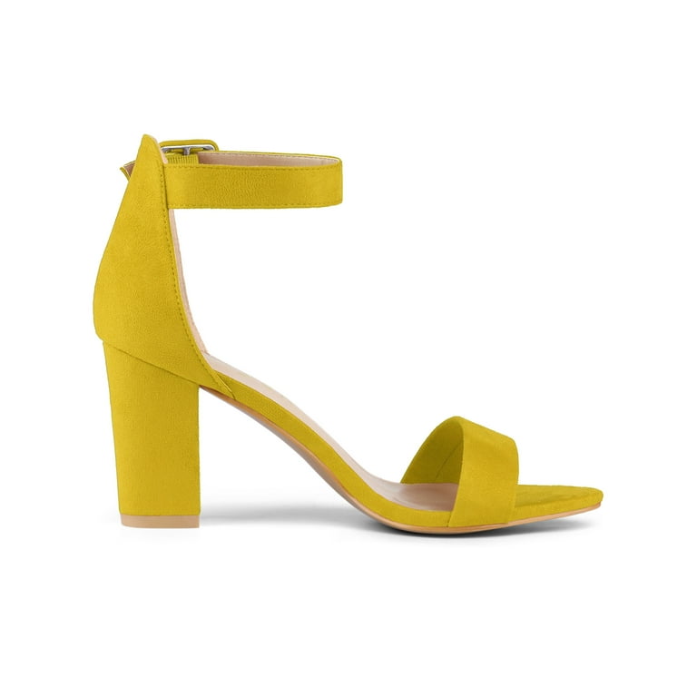 Women’s Amra Block Heel Sandals Pink Green Blue Purple Black Yellow - SCSSTORE.PK