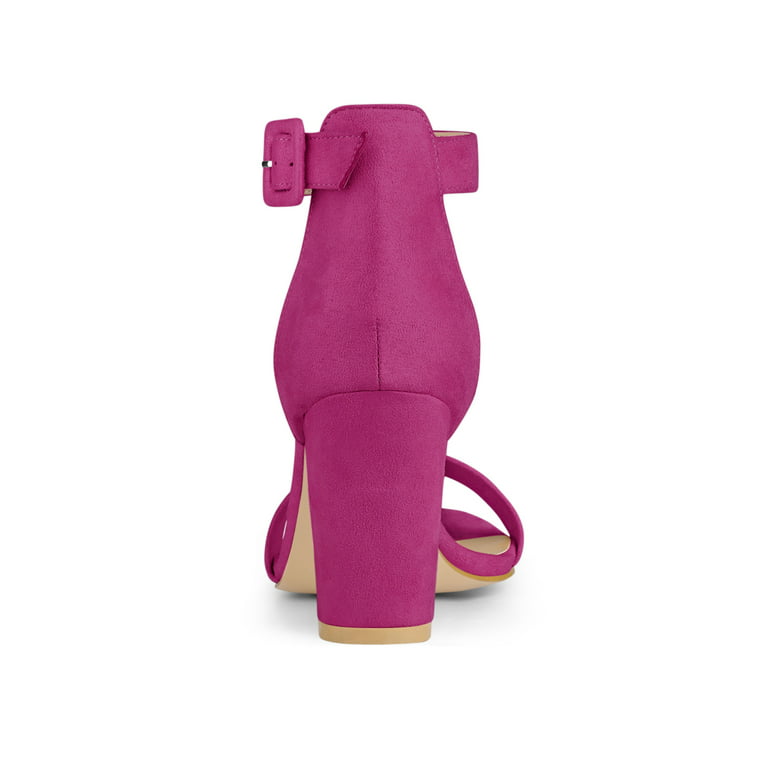 Women’s Amra Block Heel Sandals Pink Green Blue Purple Black Yellow - SCSSTORE.PK