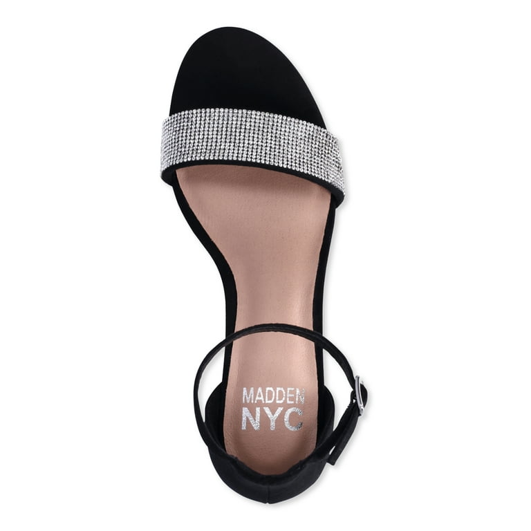 Women’s Pearl Mid Block Heels Sandals White Black Silver Beige - SCSSTORE.PK