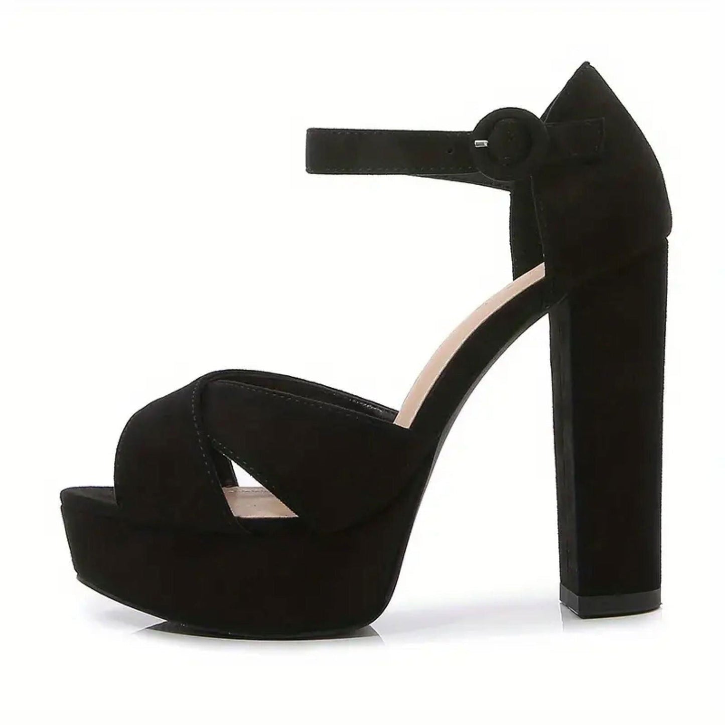 Women’s Stylish Block Heels Wedding Party Casual Red Black - SCSSTORE.PK