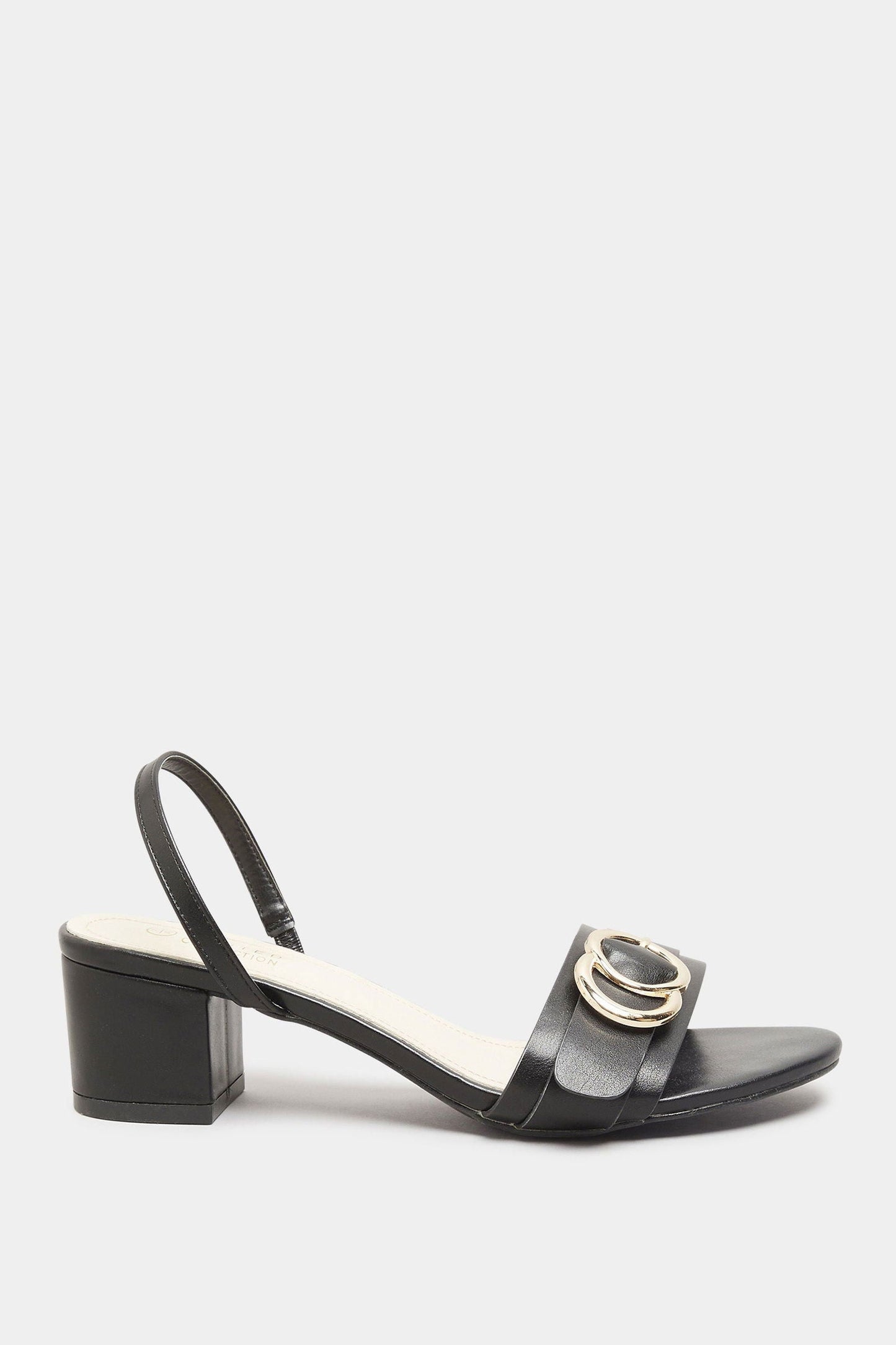 Women’s Buckle Block Heeled Sandal Beige Black Stylish Comfortable - SCSSTORE.PK