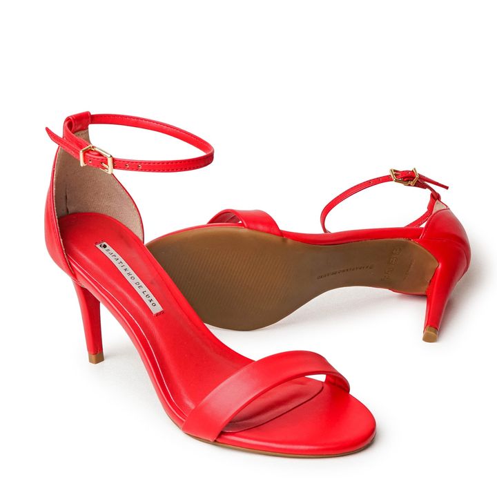 Women’s Luxury Thin Block Heel Sandals – Stylish, Comfortable Bridal, Party & Office Wear (Black, White, Red) - SCSSTORE.PK