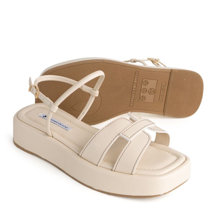 Women’s Luxury Umber Platform Wedge Strappy Toe Block Heel Sandals – Bridal, Party and Office Wear (Brown, Beige) - SCSSTORE.PK