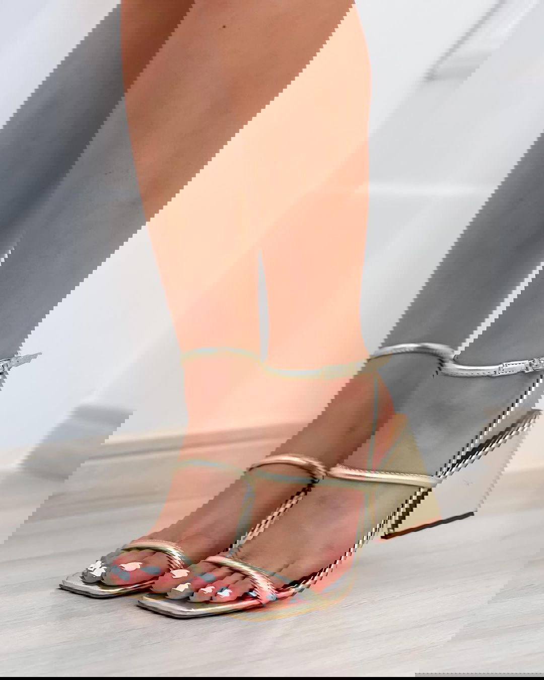 Women's Luxury Golden Strappy Block Heels in Multiple Colors – SCS Store