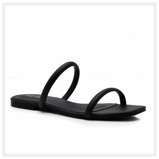 Women’s Two-Strip Flat Slippers – Casual & Comfortable
