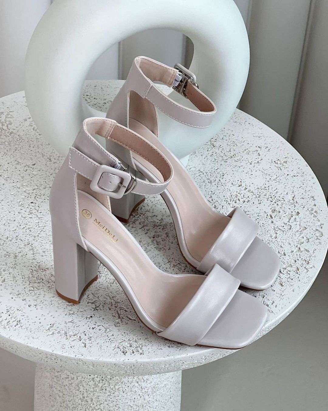 3-Inch Beige Block Heel Sandals for Women – SCS Store

