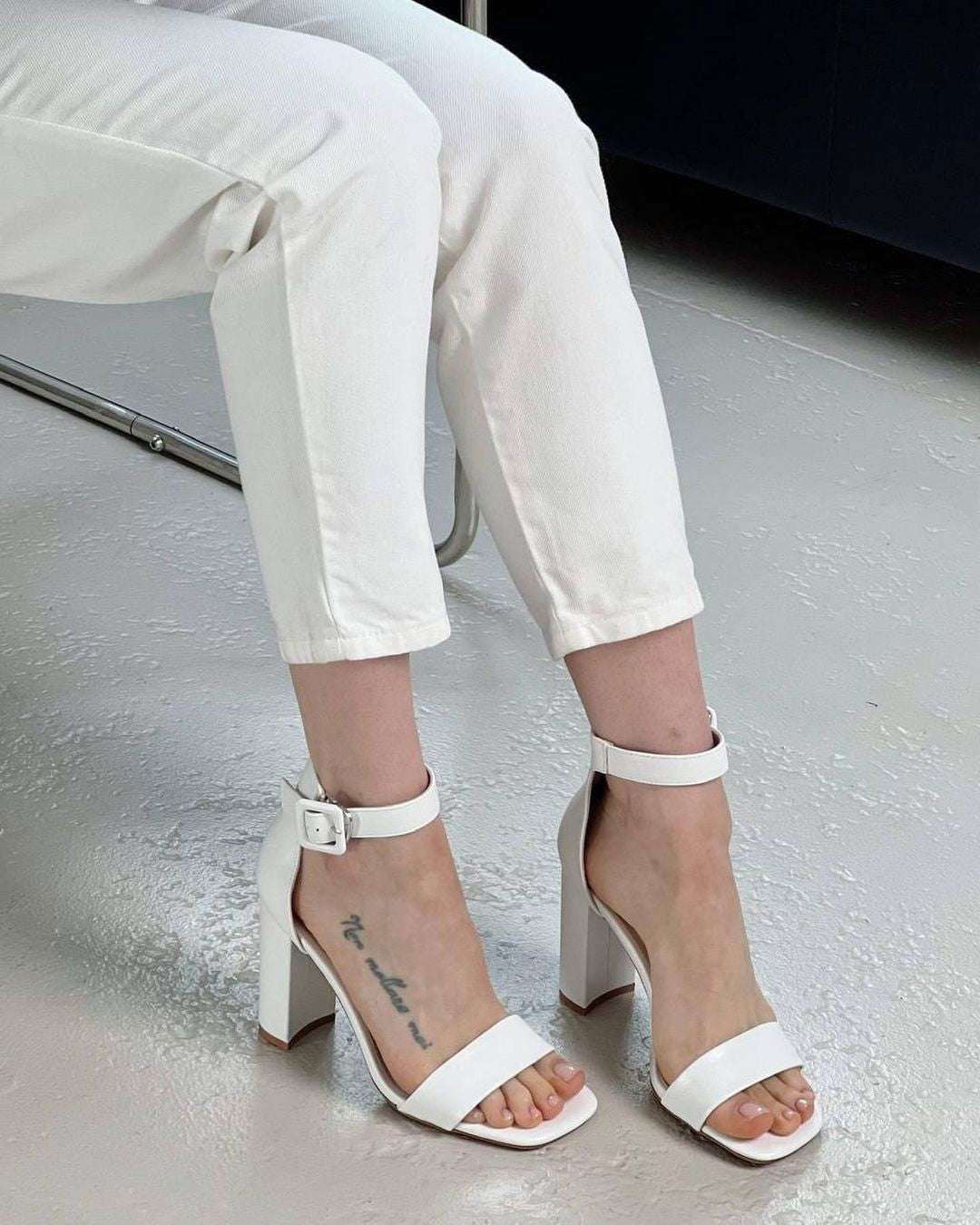 Women’s 3-Inch Block Heel Sandals Elegant Black, White & Beige - SCSSTORE.PK