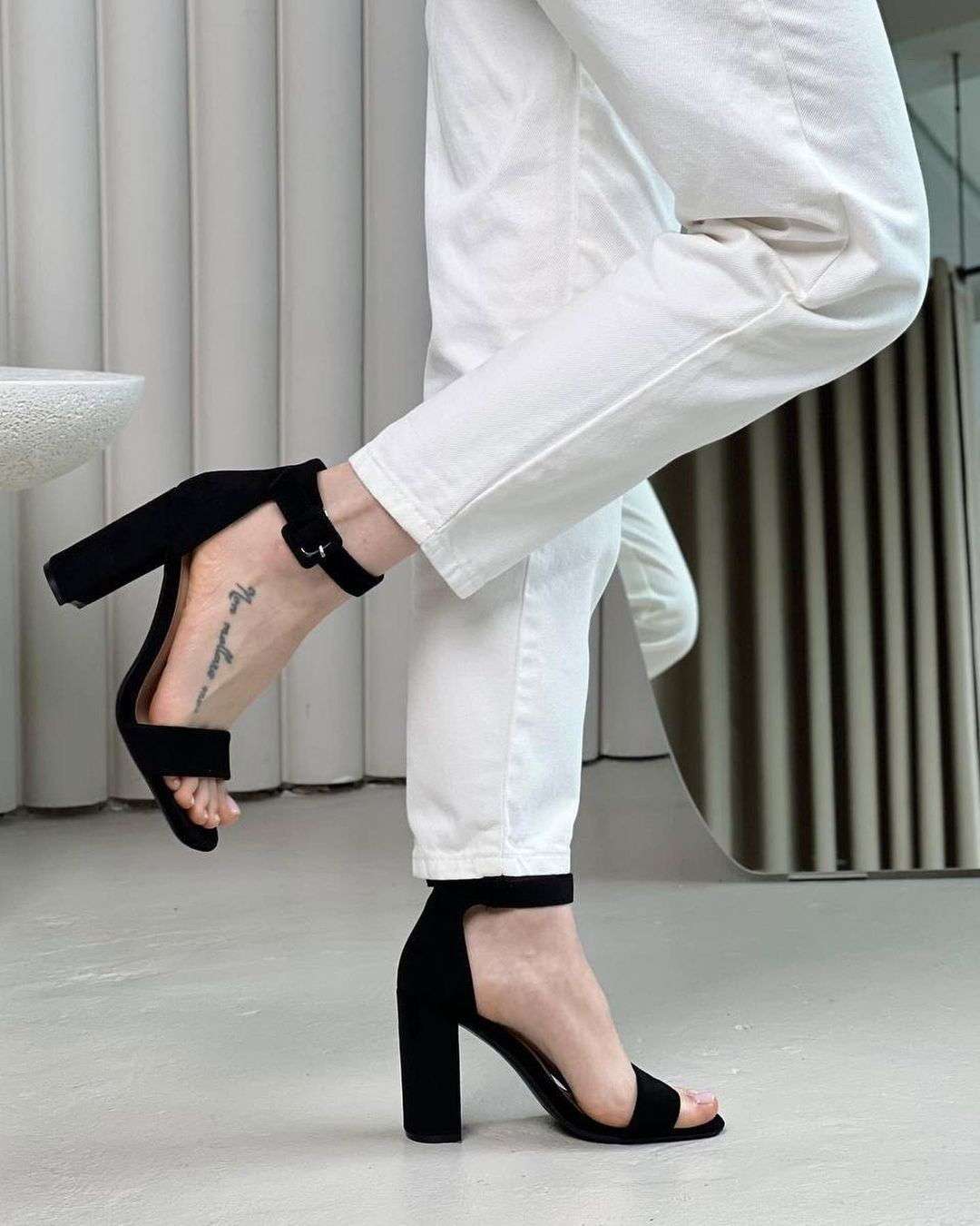 Women’s 3-Inch Block Heel Sandals Elegant Black, White & Beige - SCSSTORE.PK