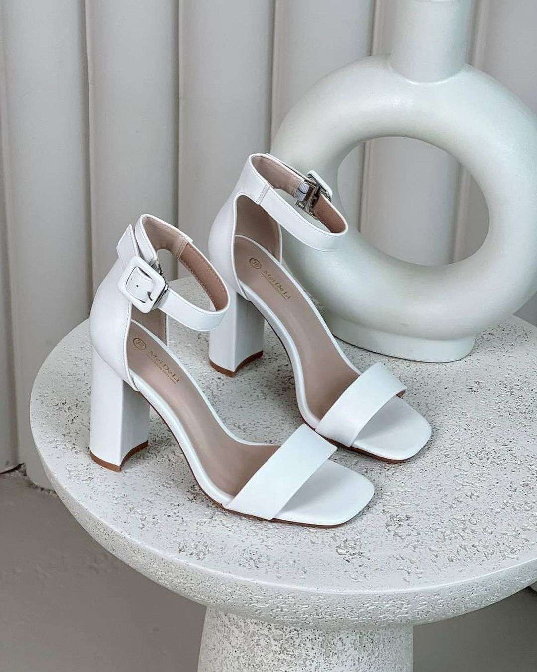 Women’s 3-Inch Block Heel Sandals Elegant Black, White & Beige - SCSSTORE.PK