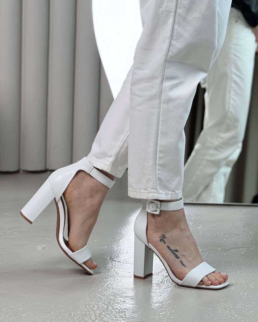Women’s 3-Inch Block Heel Sandals Elegant Black, White & Beige - SCSSTORE.PK