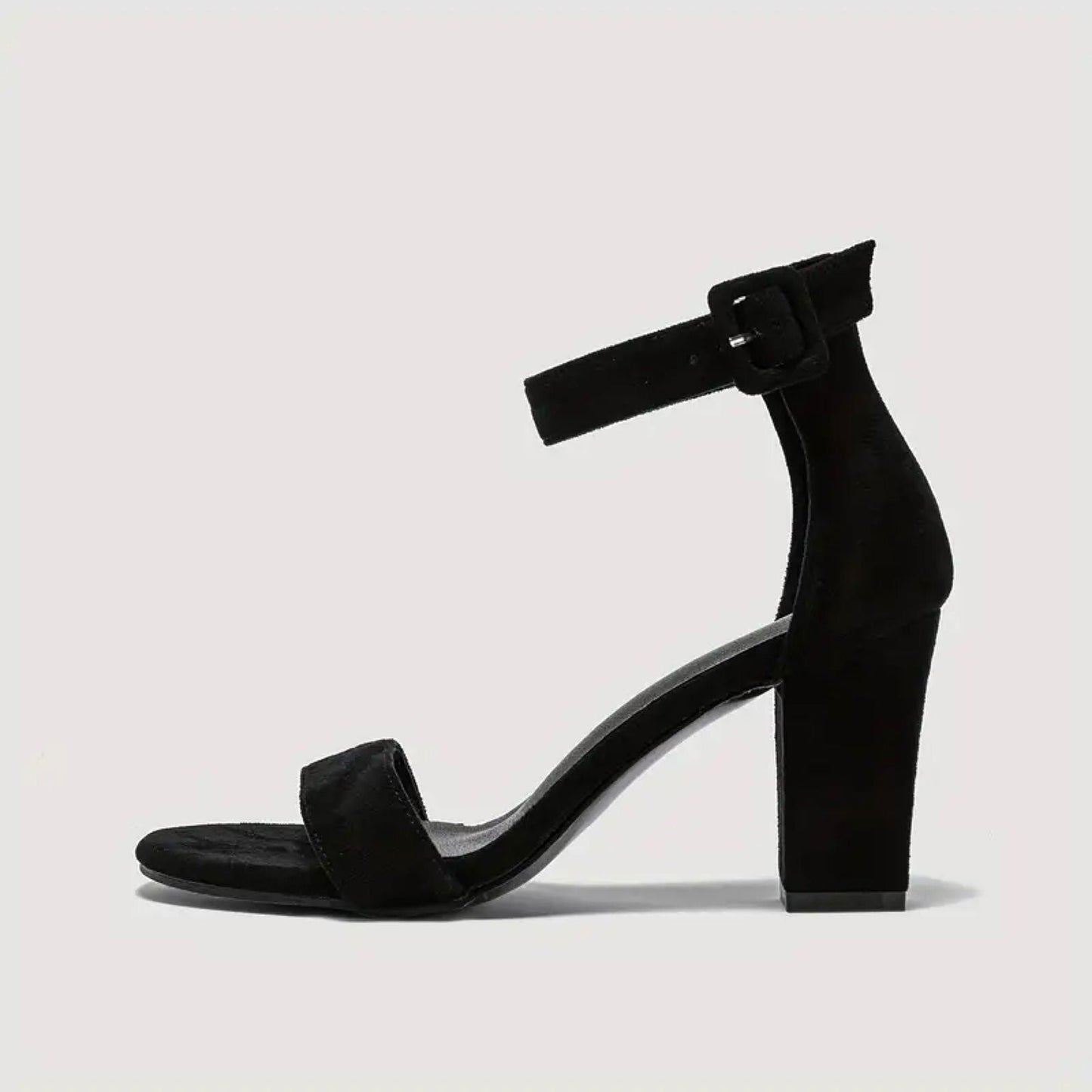 Stylish Black Heels with Secure Straps
