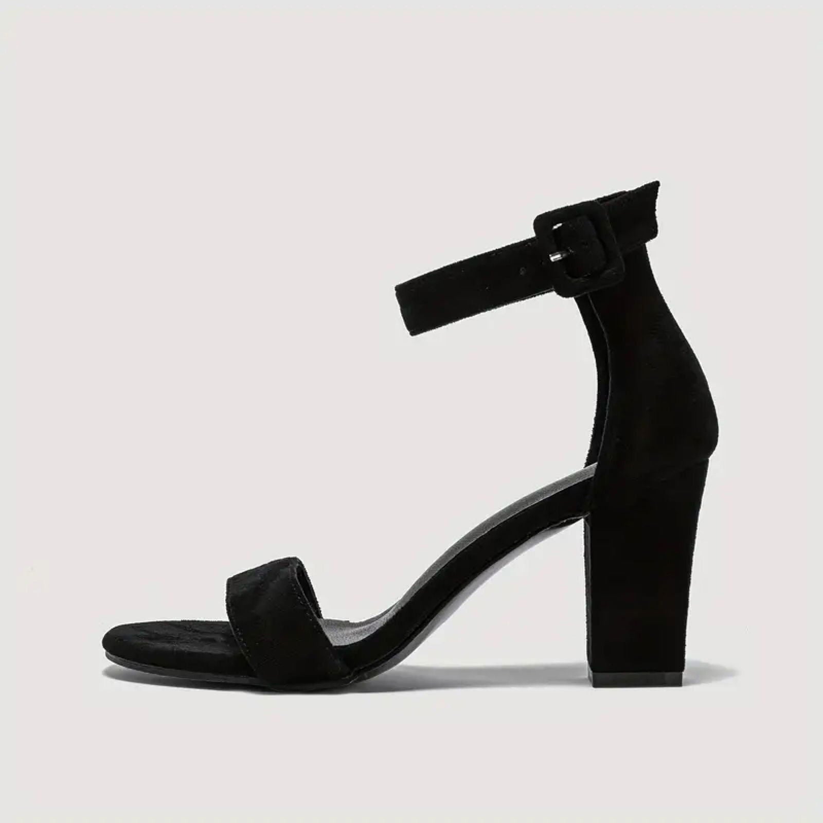 Stylish Black Heels with Secure Straps
