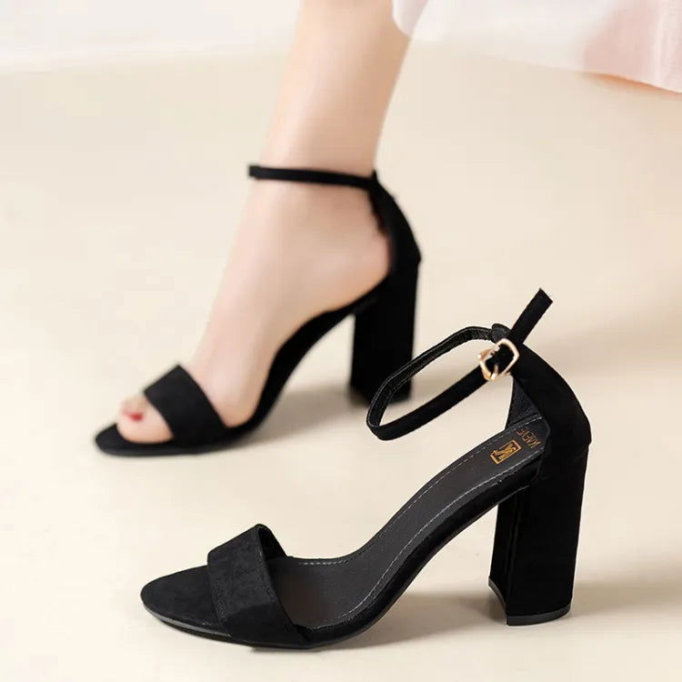 Comfortable Party and Office Wear Black Block Heels
