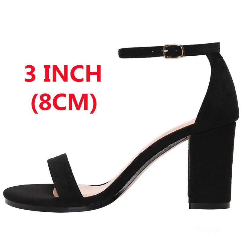 Women’s Black Amara Block Heel Sandals Stylish Office & Party Wear - SCSSTORE.PK