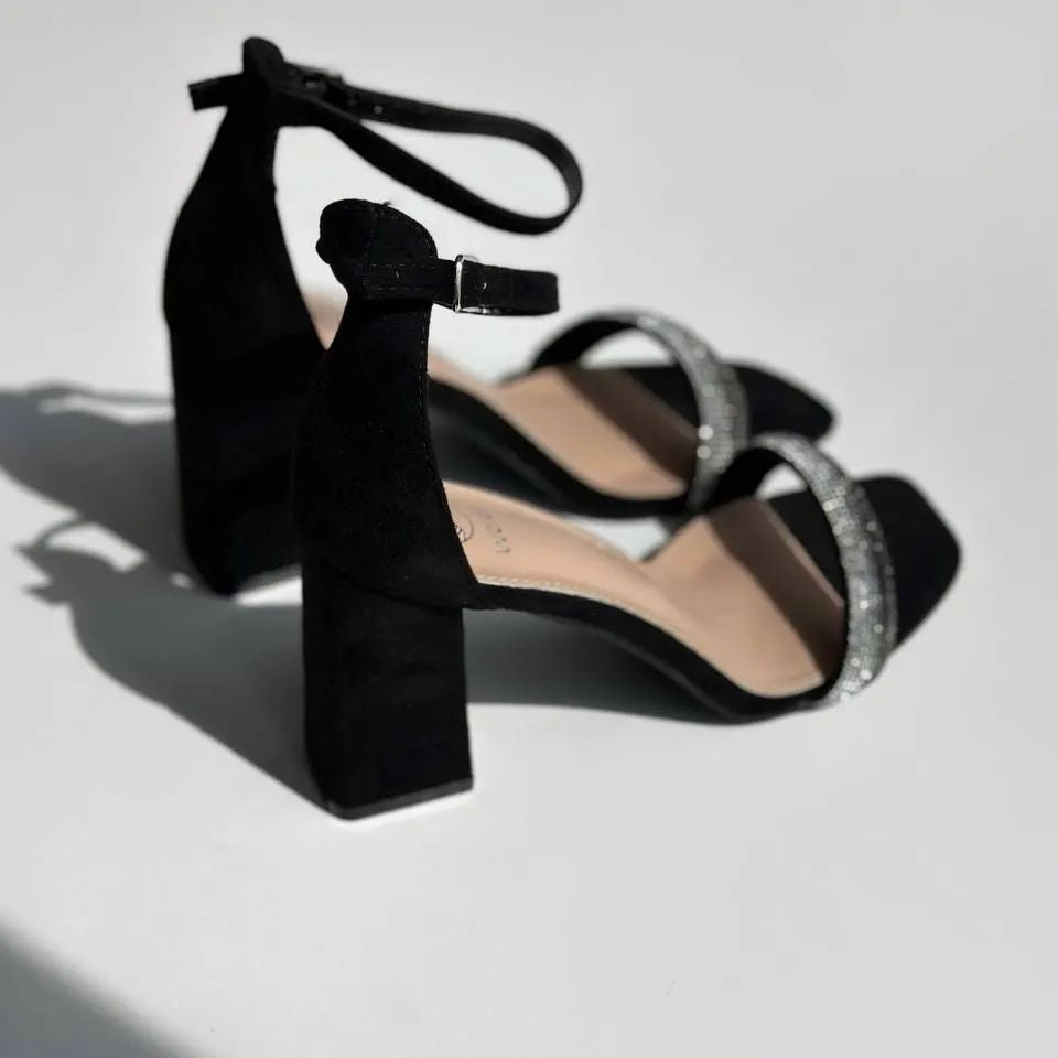 Glamorous Sandals with Rhinestone Embellishment
