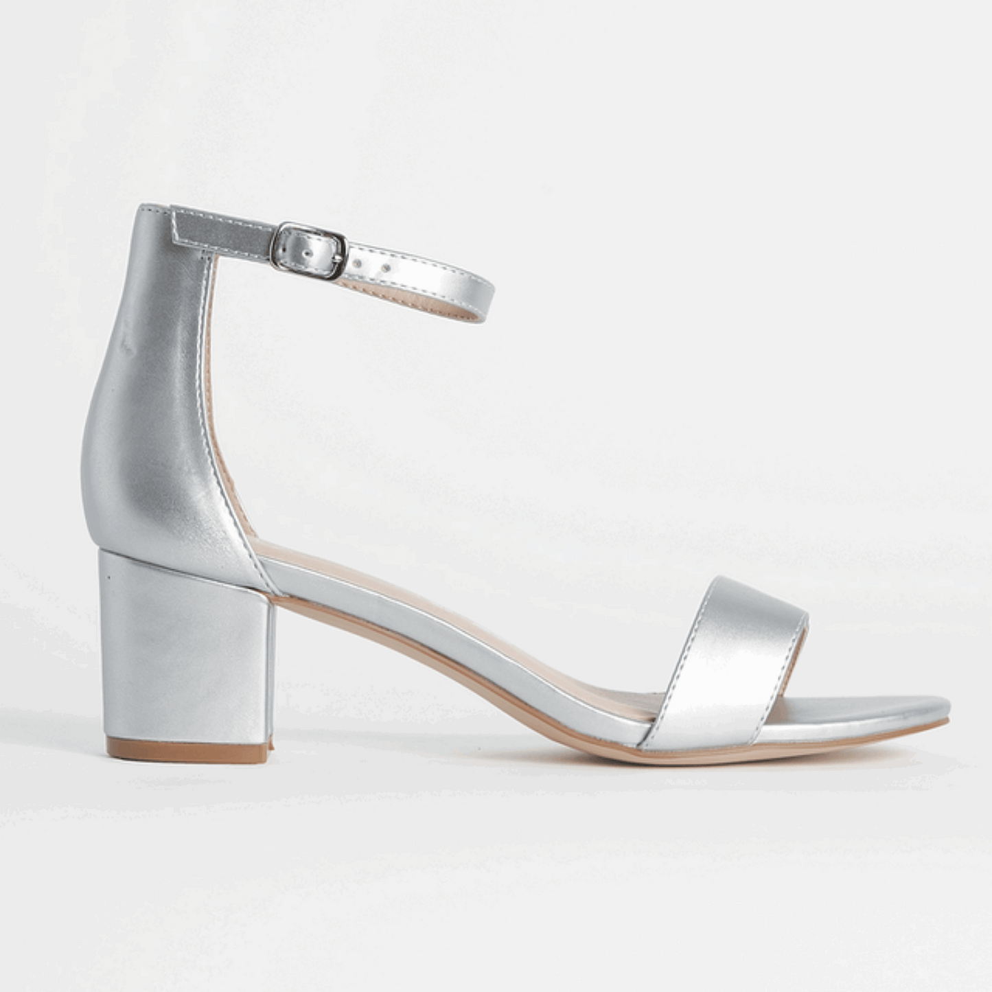 Golden and Silver Mid Block Heels for Women – SCS
