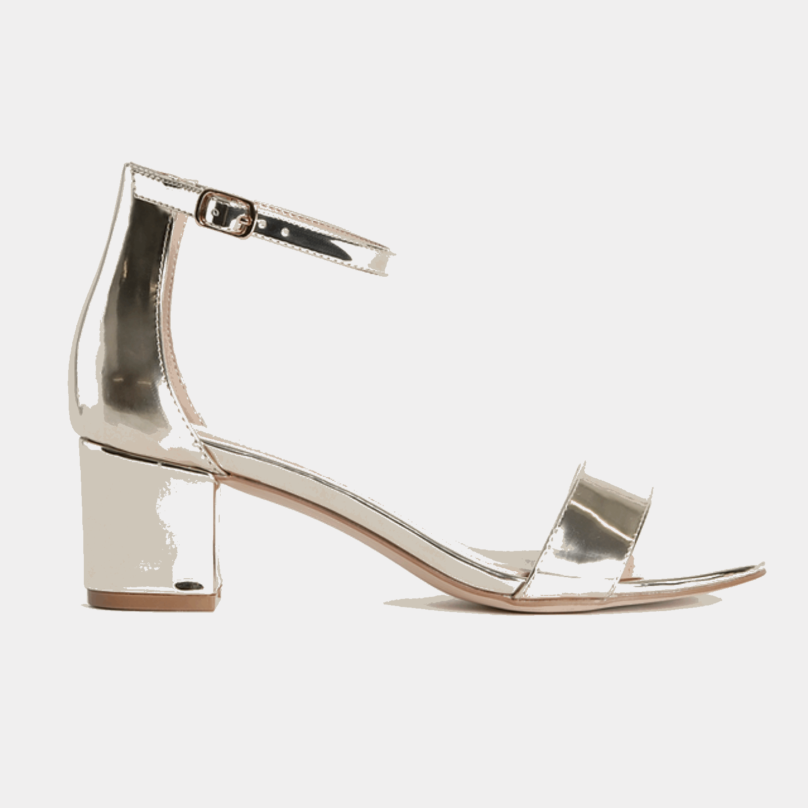 Women’s Golden and Silver Mid Block Heels Sandals Stylish Trendy - SCSSTORE.PK