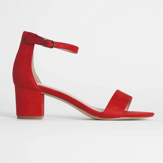Women’s Mid-Block Heel Sandals Red Yellow Maroon Stylish & Comfortable - SCSSTORE.PK