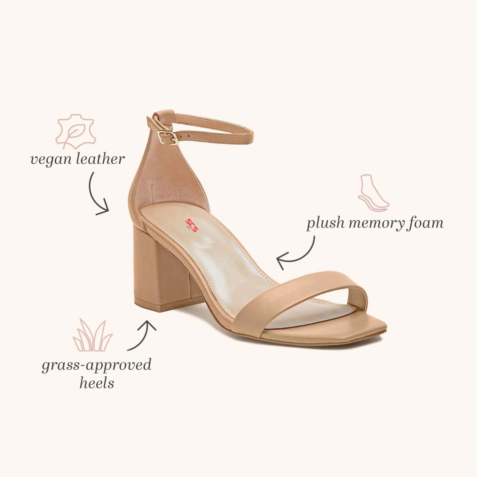 Women’s Mid Block Heel Sandals Elegant & Comfortable Black, Beige, Pink, White, Golden - SCSSTORE.PK