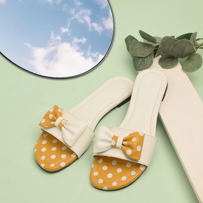 Polka Dot Bow-Tie Slide Slippers for Women – SCS Store

