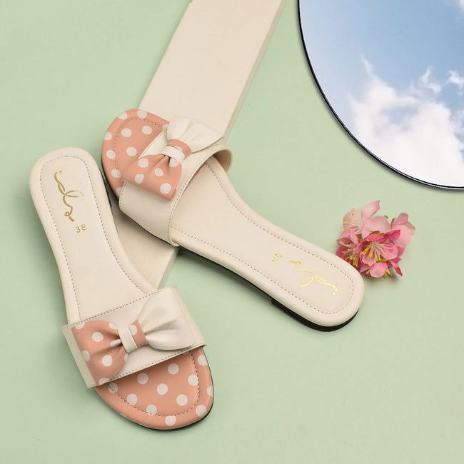 Comfortable Slip-On Slippers for Girls – Polka Dots

