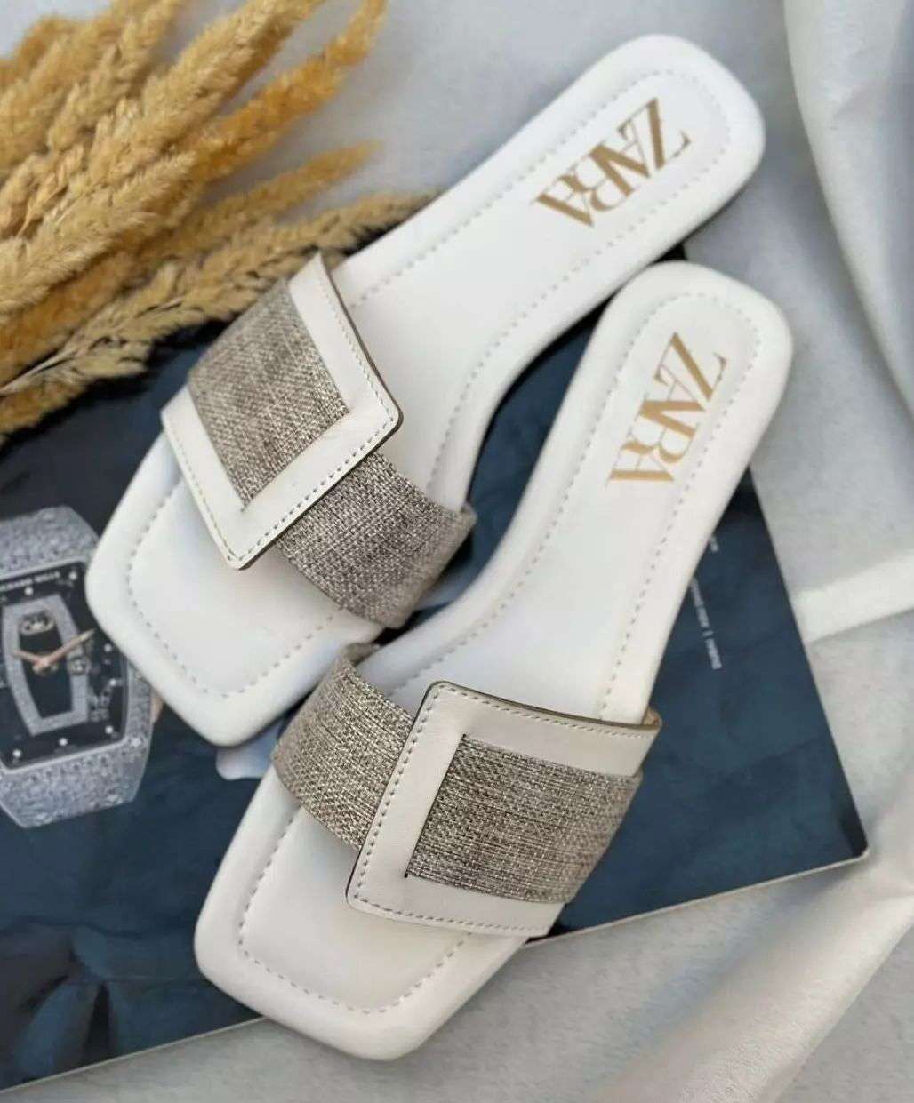 Women’s Roman Style Simple Slides Fairy Casual Slippers Sandals Black Brown Beige White - SCSSTORE.PK