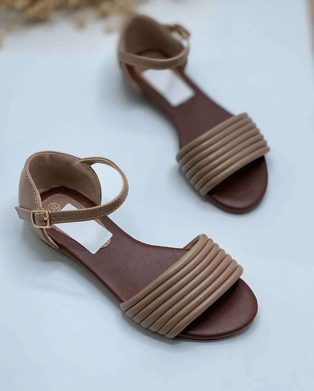 Women’s Fairy Style Turkish Rip Faux Suede Slide Sandals White Black Beige - SCSSTORE.PK