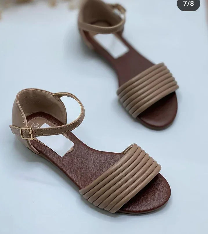 Women’s Fairy Style Turkish Rip Faux Suede Slide Sandals White Black Beige - SCSSTORE.PK