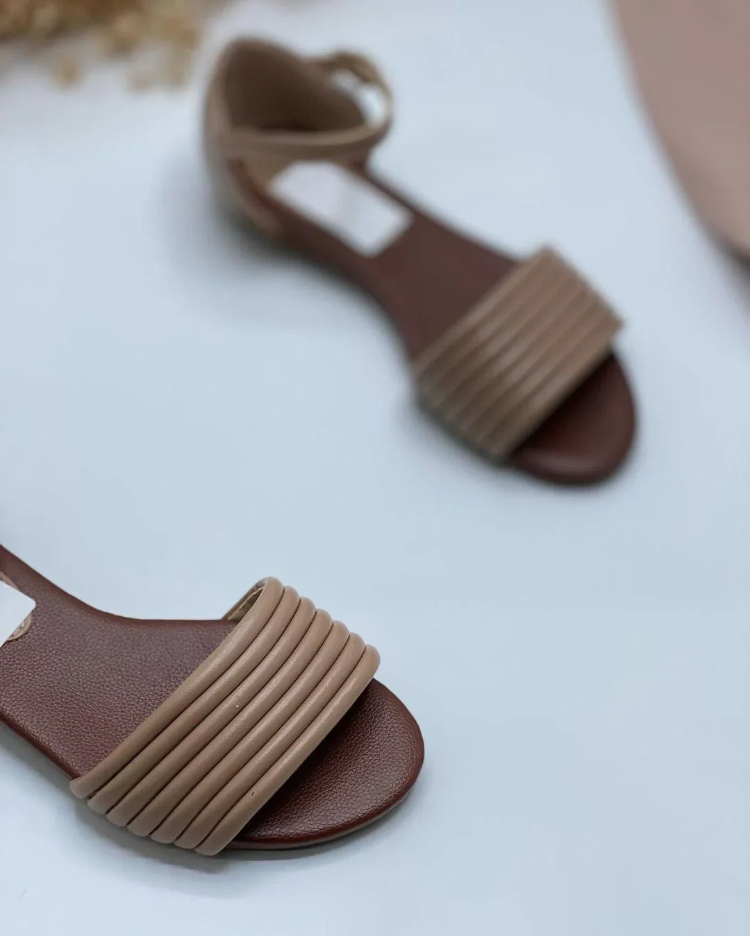 Women’s Fairy Style Turkish Rip Faux Suede Slide Sandals White Black Beige - SCSSTORE.PK