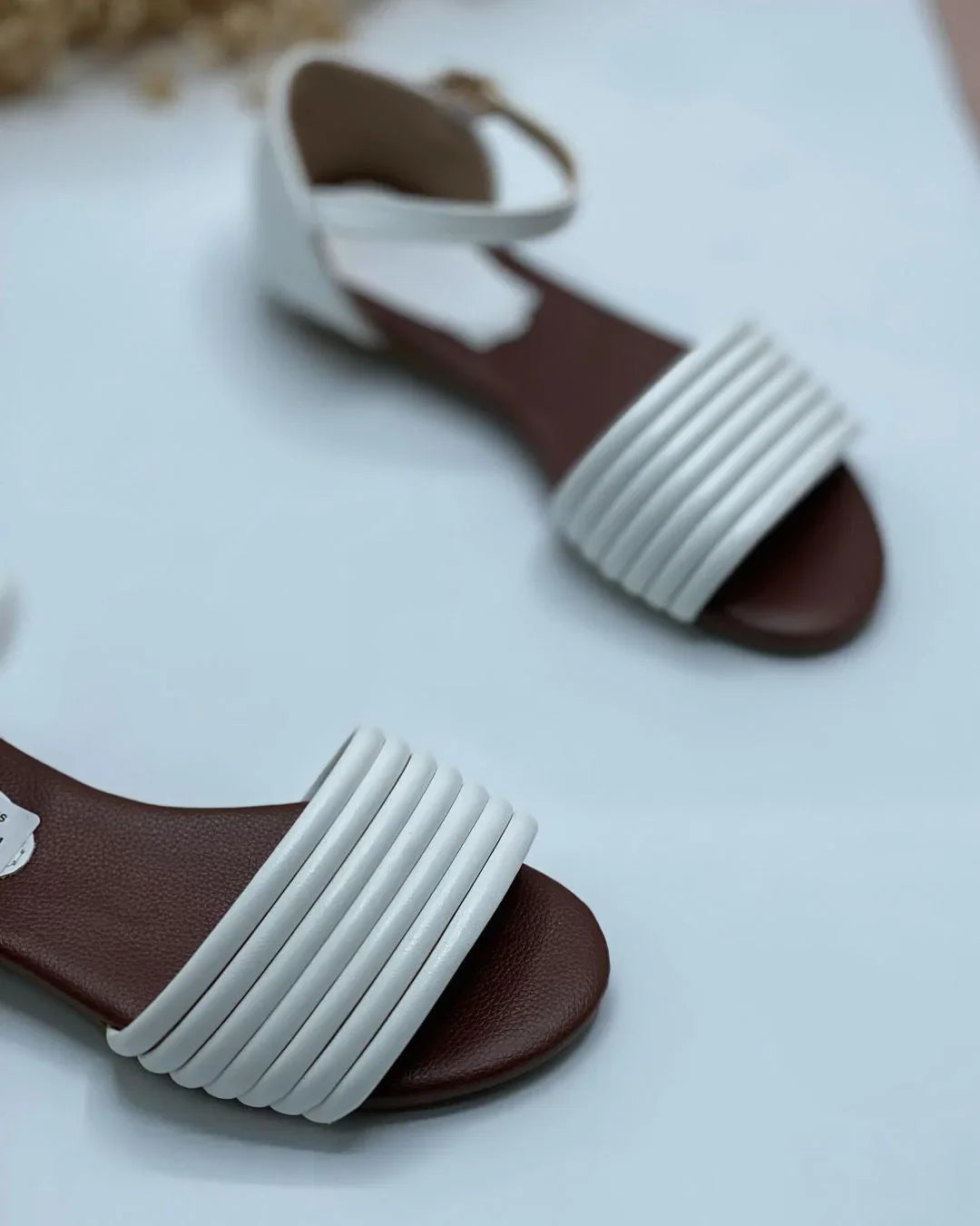 Women’s Fairy Style Turkish Rip Faux Suede Slide Sandals White Black Beige - SCSSTORE.PK