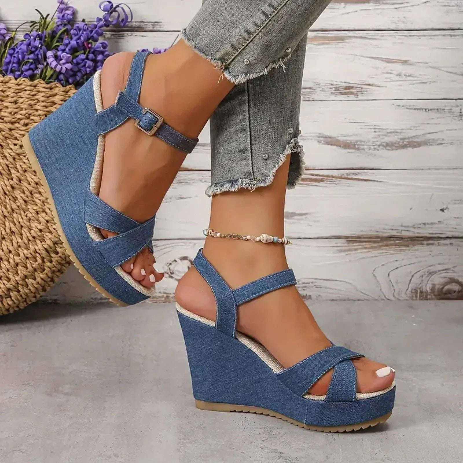 Women’s Stylish Wedge Sole Sandal Wedding, Party & Casual Comfort - SCSSTORE.PK