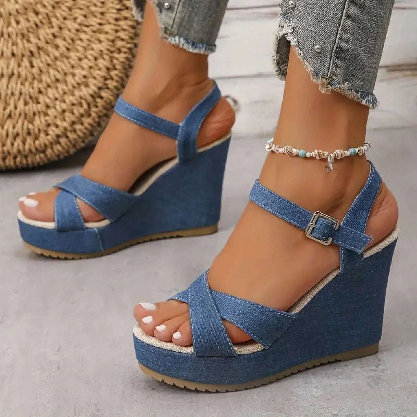 Women’s Stylish Wedge Sole Sandal Wedding, Party & Casual Comfort - SCSSTORE.PK