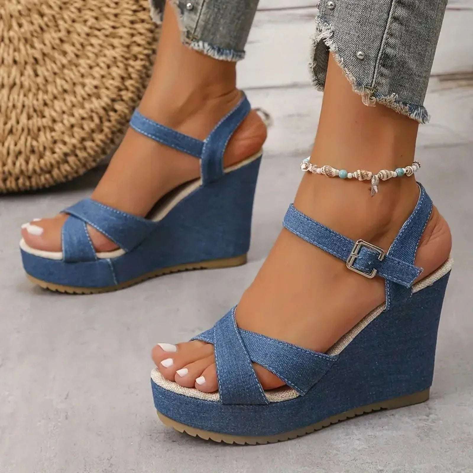 Women’s Stylish Wedge Sole Sandal Wedding, Party & Casual Comfort - SCSSTORE.PK