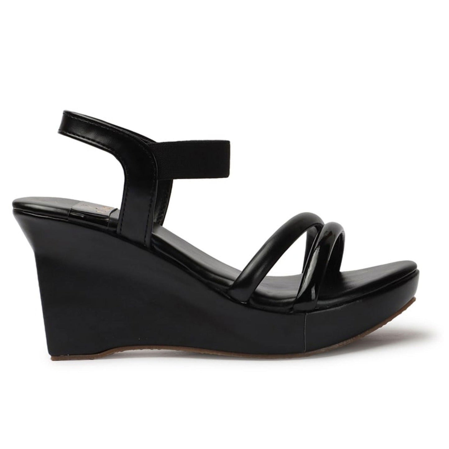Black & White Wedge Sole Heel Sandals Stylish & Comfortable - SCSSTORE.PK