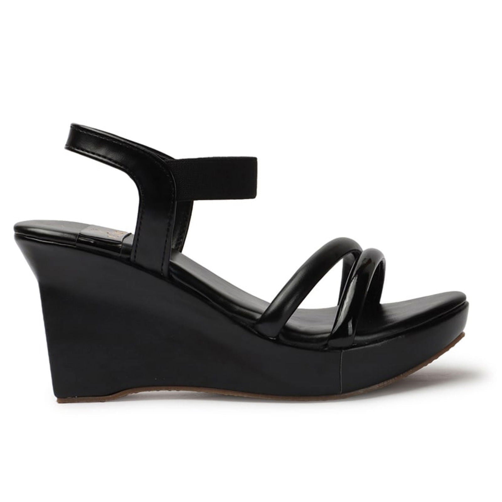 Black & White Wedge Sole Heel Sandals Stylish & Comfortable - SCSSTORE.PK