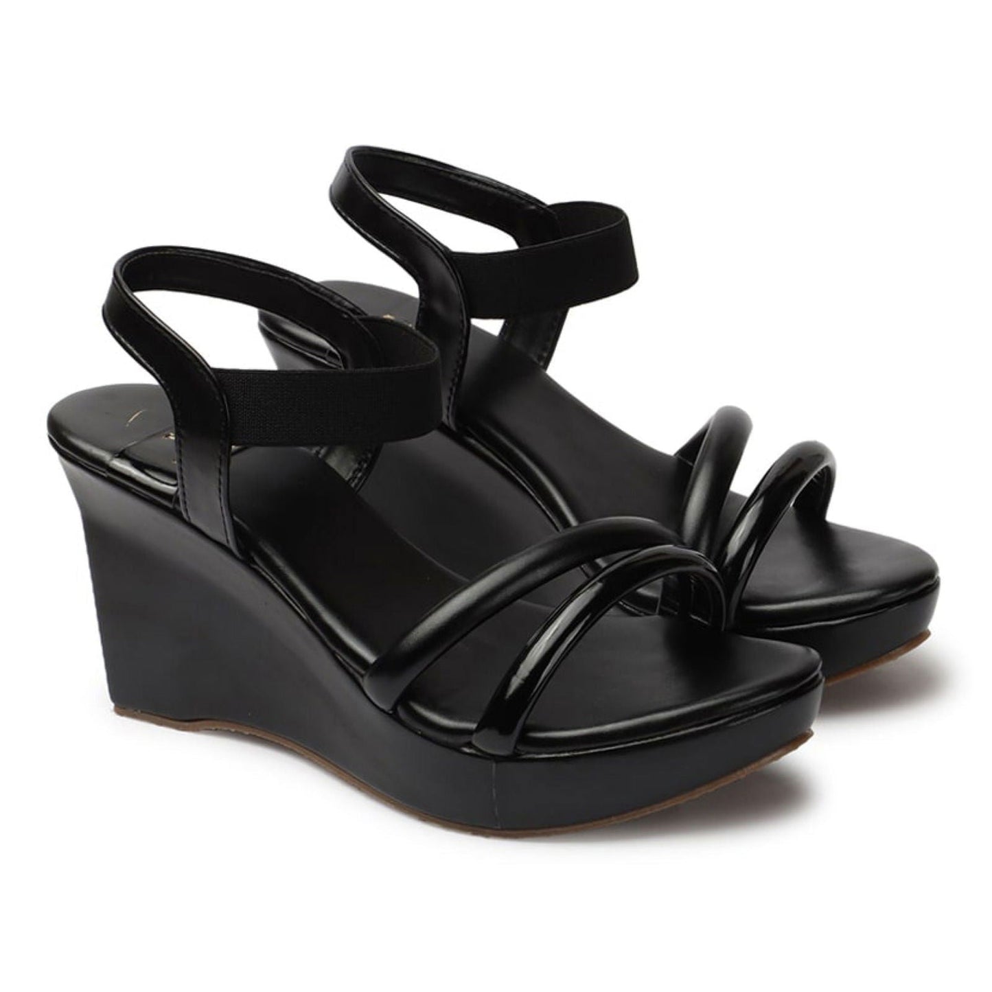 Women’s Black Wedge Heel Sandals Stylish & Comfortable - SCSSTORE.PK