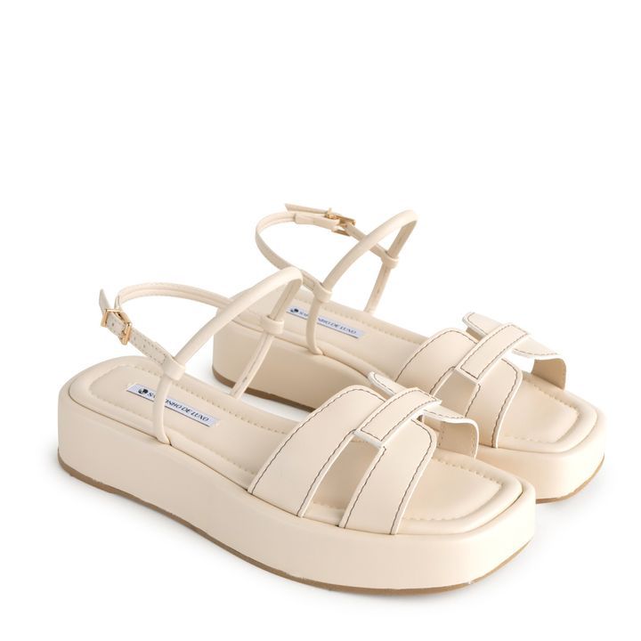 Women’s Luxury Umber Platform Wedge Strappy Toe Block Heel Sandals – Bridal, Party and Office Wear (Brown, Beige) - SCSSTORE.PK