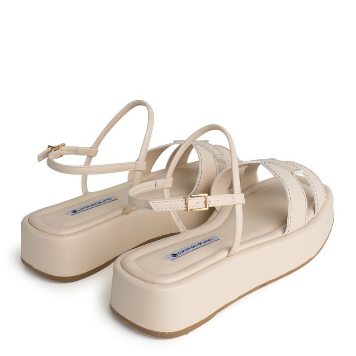 Women’s Luxury Umber Platform Wedge Strappy Toe Block Heel Sandals – Bridal, Party and Office Wear (Brown, Beige) - SCSSTORE.PK