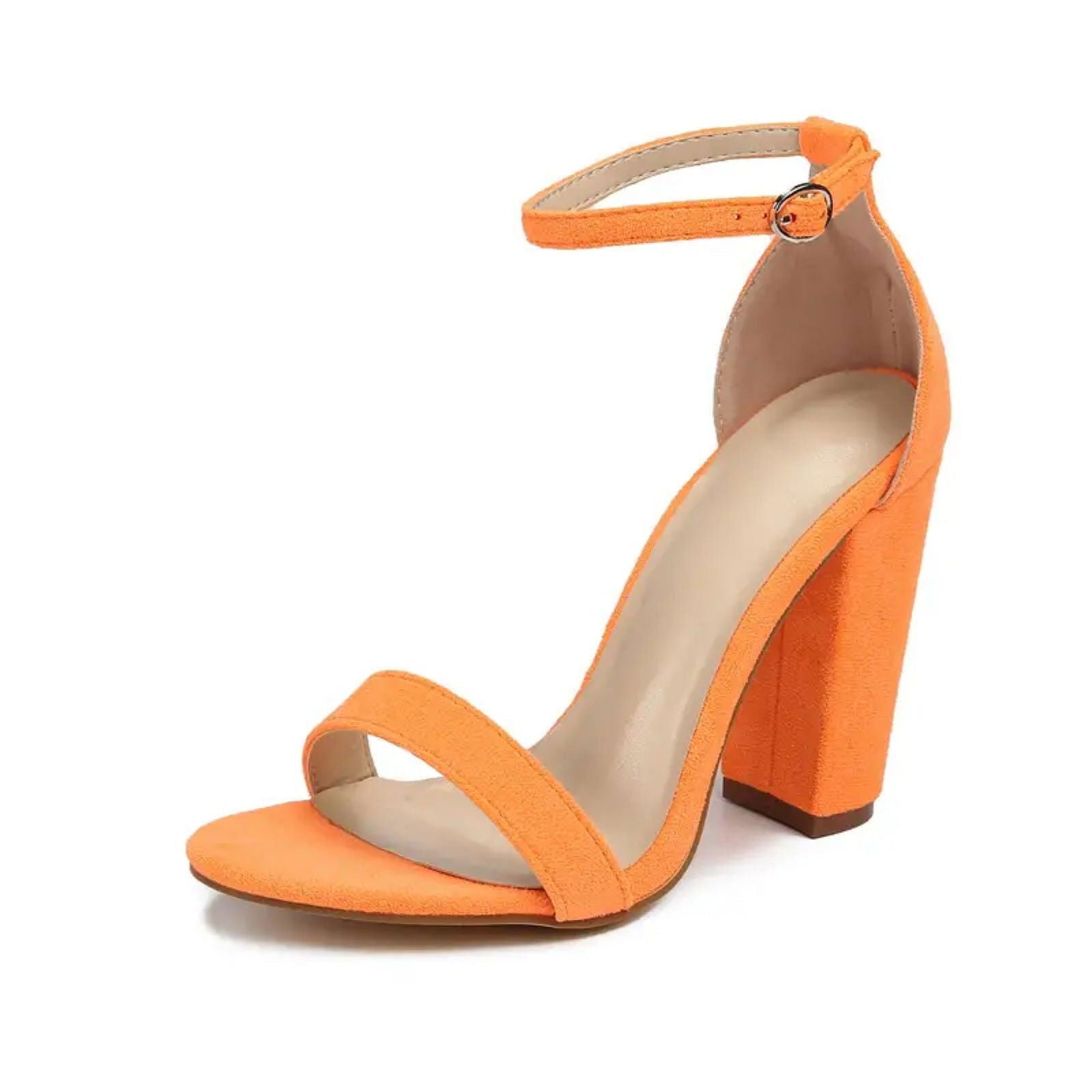 Stylish Orange Block Heels for Party & Office Wear

