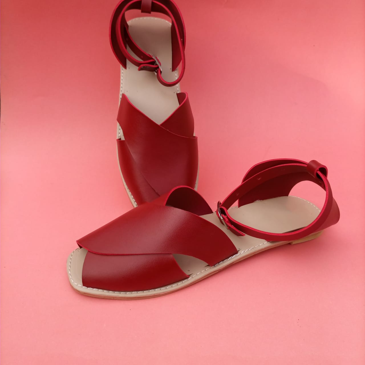 Versatile Everyday Wear Maroon Sandals – Beige Design
