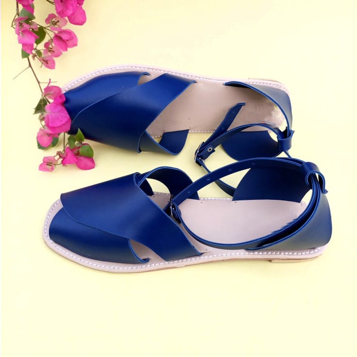 Women’s Flat Sandals – Fashionable, Comfortable and Stylish for Any Occasion Blue - SCSSTORE.PK